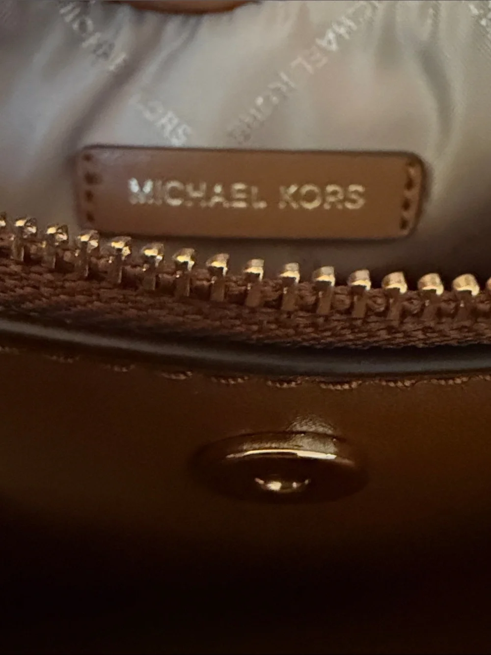 Michael Kors Brown Mini Logo Crossbody with Strap